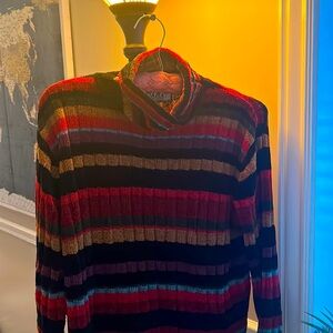 Vintage Tiara International striped turtleneck sweater